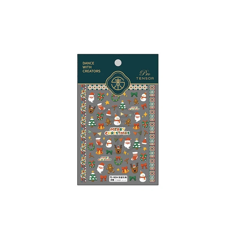 Christmas Nail Art Stickers – Santa & Reindeer Designs (374)