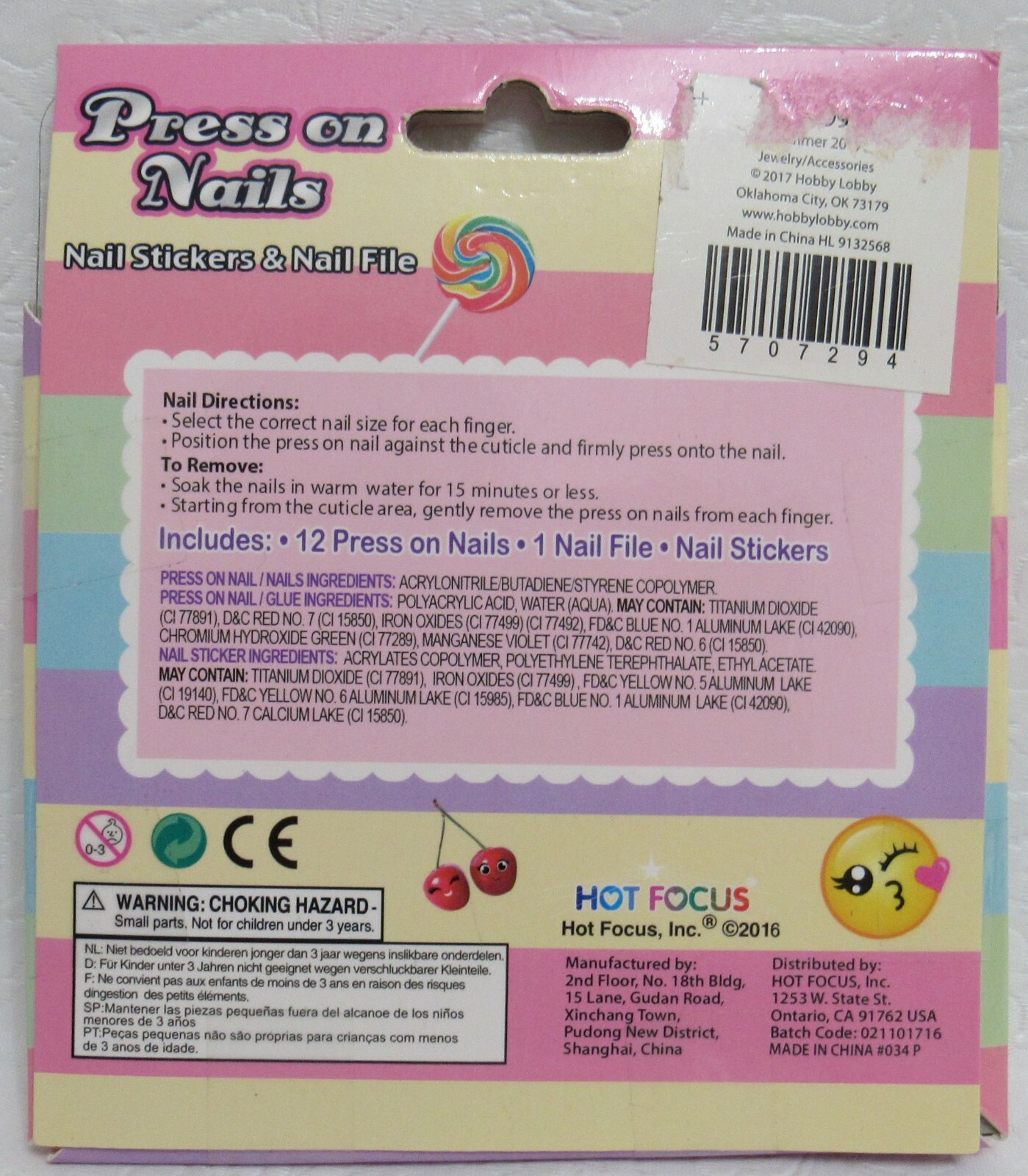 Hot Focus Press on Nails, Stickers, & File Emoji