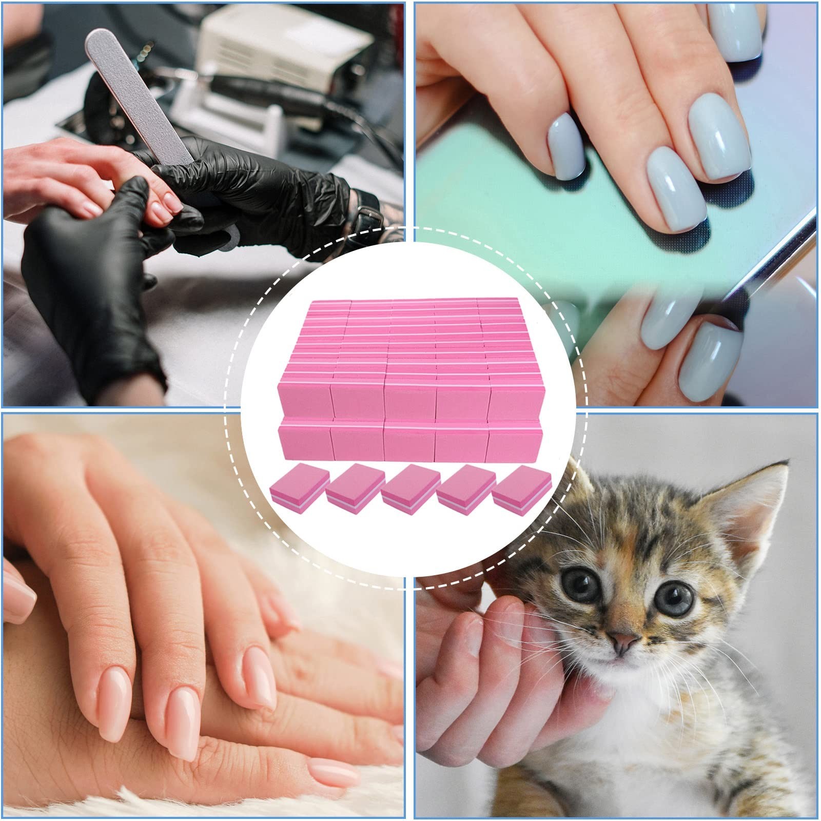 Nail Buffers (100 Pack), Mini Buffer Block Nail File for Acrylic and Natural …
