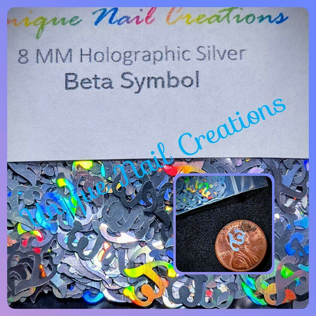 BETA SYMBOL SHAPE Glitter~Solvent Resistant~Nail Art•Face•Festival•USA⭐