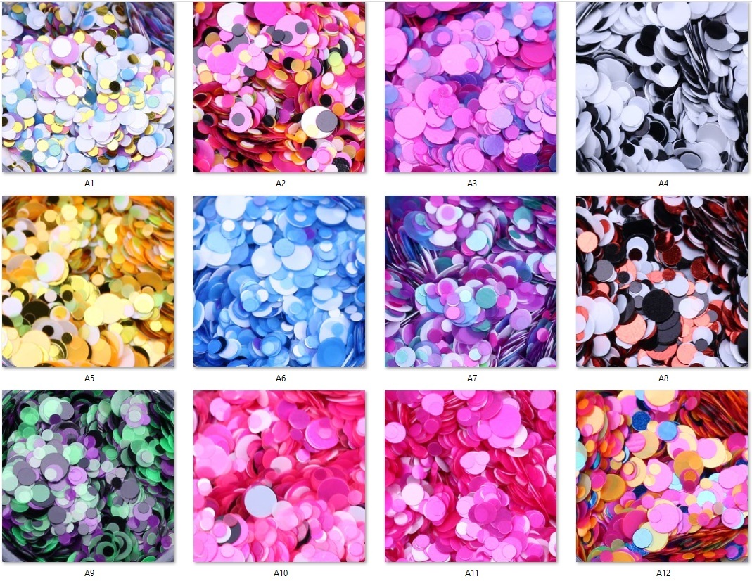 A Style Nail Art Confetti Glitter Sets Decoration Round Dot Shape party Sequins