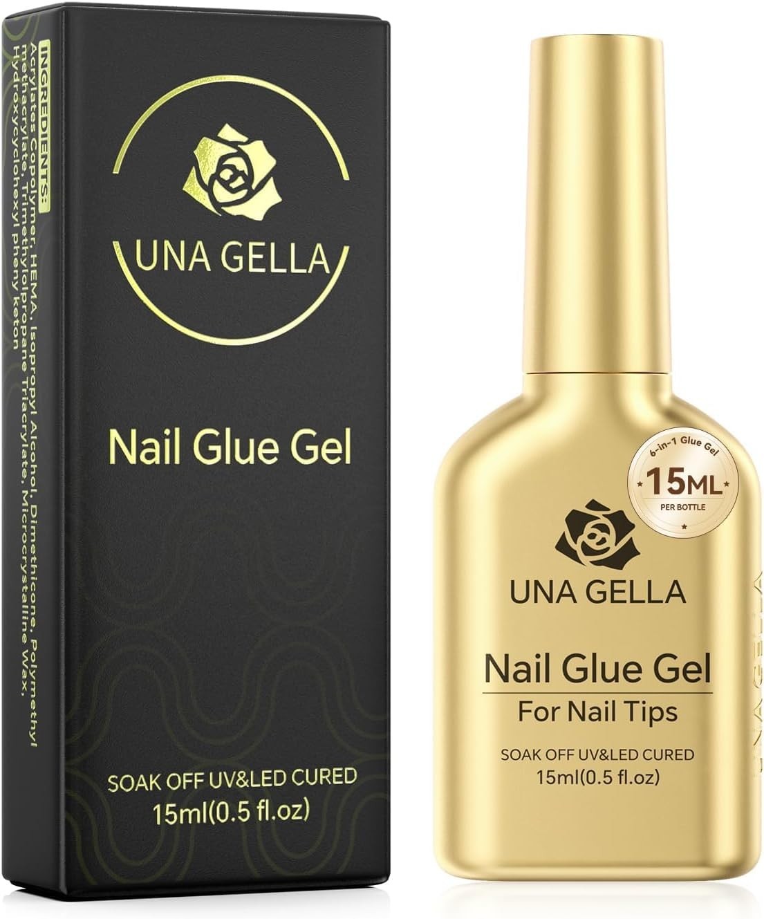 6 in 1 UV Gel Nail Glue 15ml – Strong, Long Lasting & Versatile for All Nails
