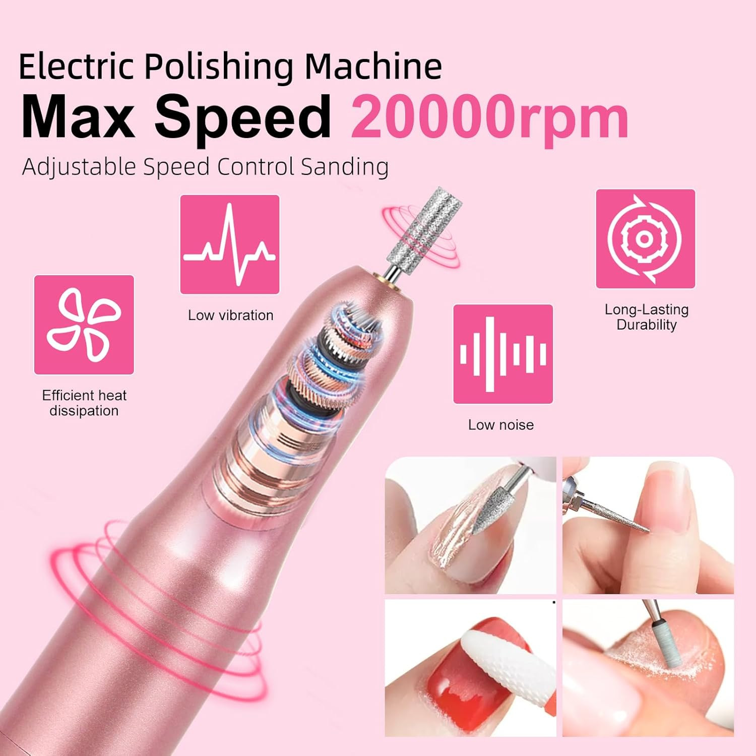 Acrylic Nail Art Kit for Beginners with U V Lamp and Drill | Complete Manicure S