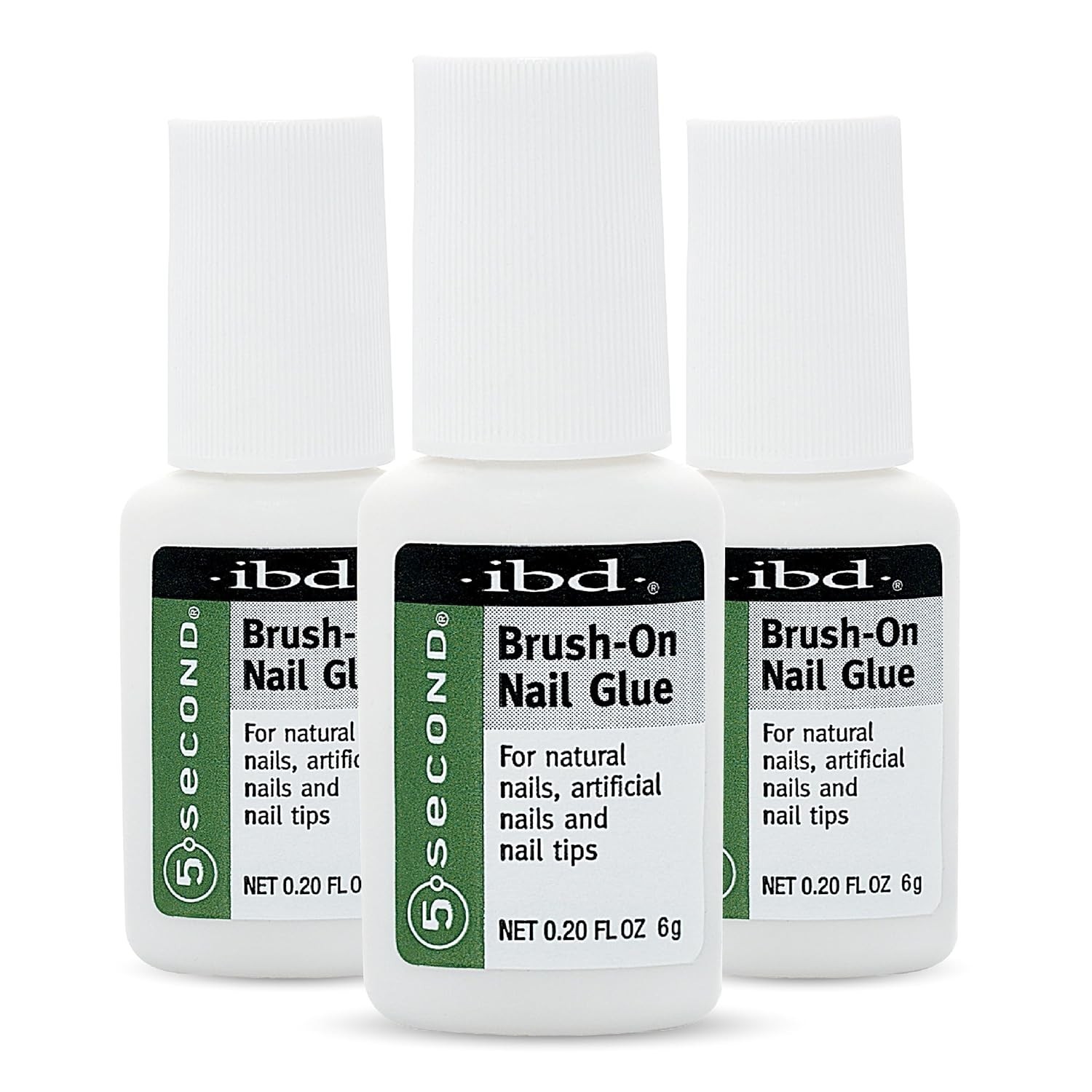 Cruelty-Free 5-Second Nail Glue for Acrylics & Press-Ons – 3 x 0.20 Fl Oz