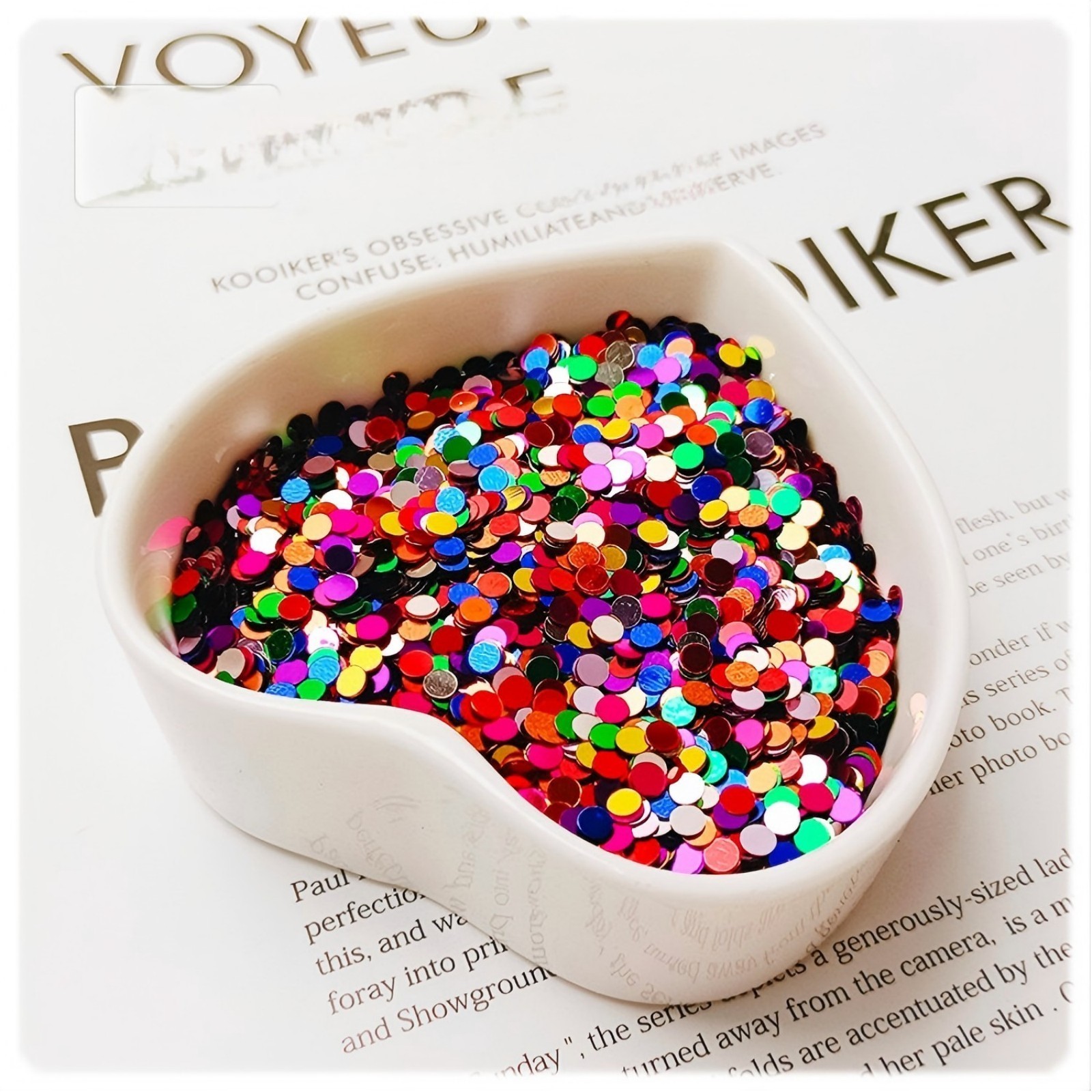 30/60gram Metallic Color Sequins Loose Flakes Round Dots 3-6mm Nail Art Tips