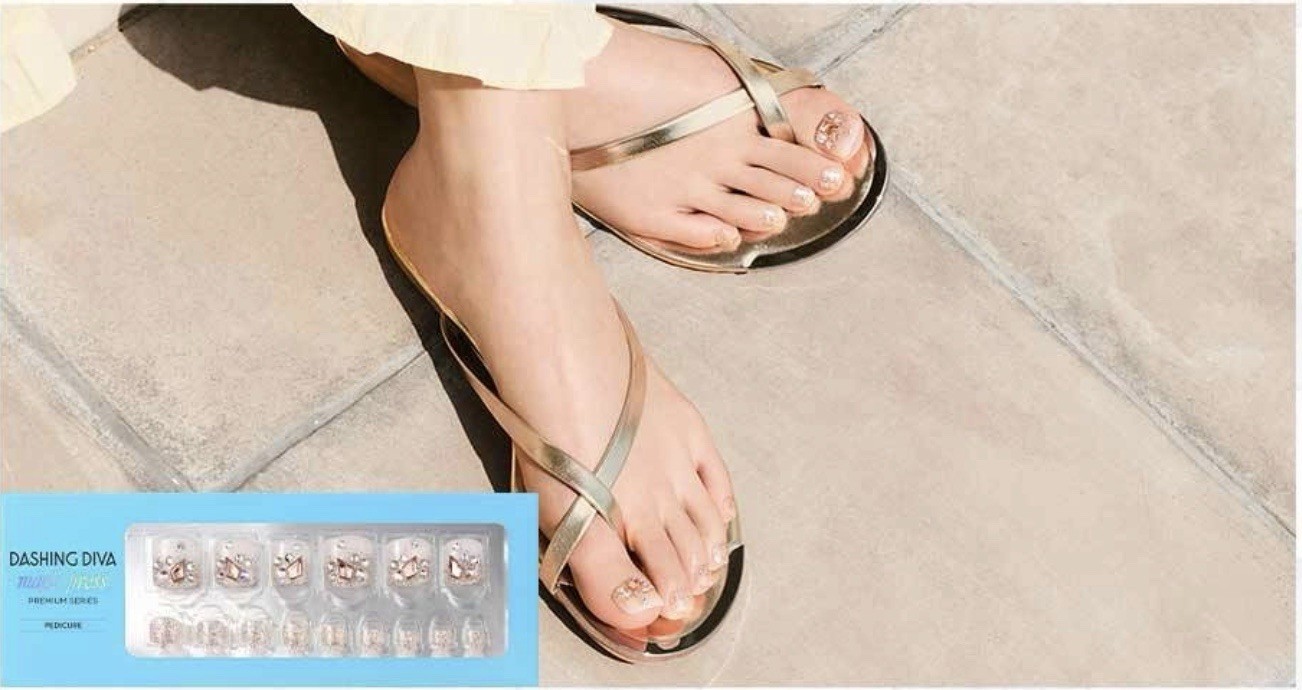 DASHING DIVA Magic Press Pedi-Dazzling Gold ( 🇺🇸 US Free Shipping)