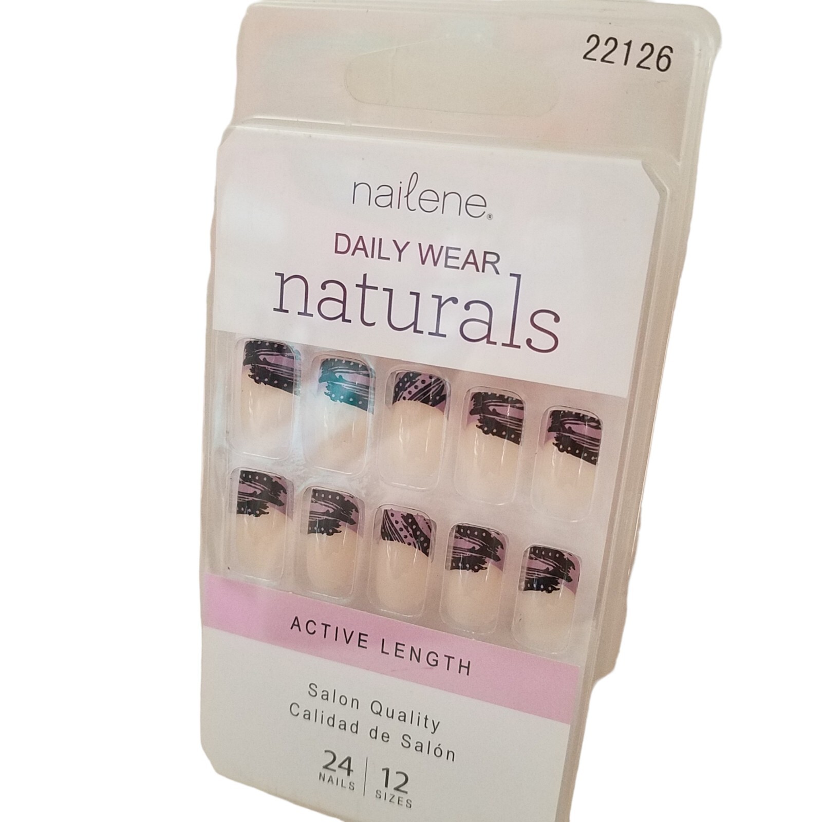 Nailene DAILY WEAR NATURALS Active Length Salon Quality 24 Nails 22126 NO GLUE
