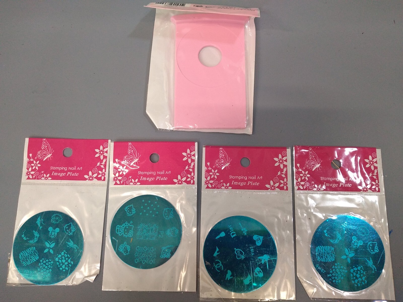Lot of 4x Stamping Nail Art Image Plates and Konad Image Plate Holder