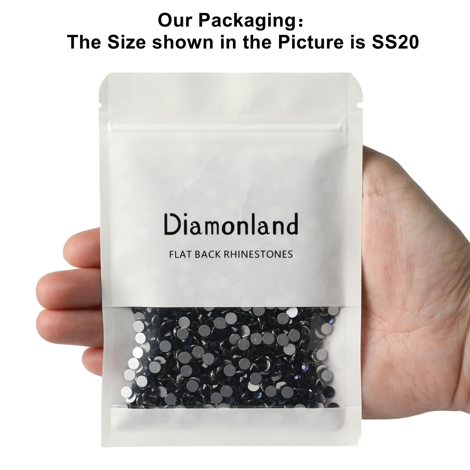 Diamonland Flatback Glass Crystal Rhinestones Rounds Gems for Bedazzling Nail…