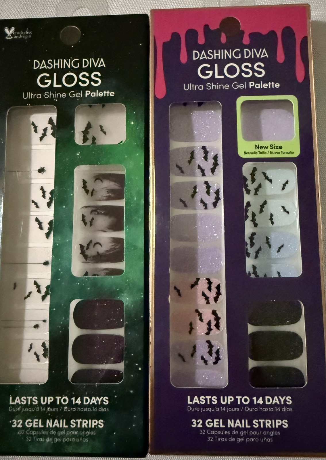 Lot of 3 Dashing Diva Gloss Ultra Shine Gel Nail Strip Palettes Halloween Design