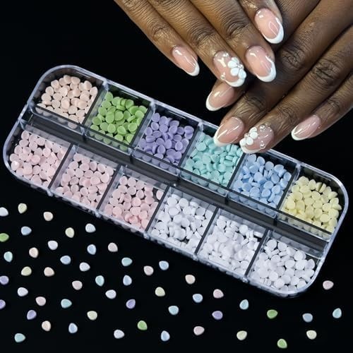 8 Boxes 3D Nail Charms and Gems Bulk Cute Charms for Nails Design Kit Bling Crys