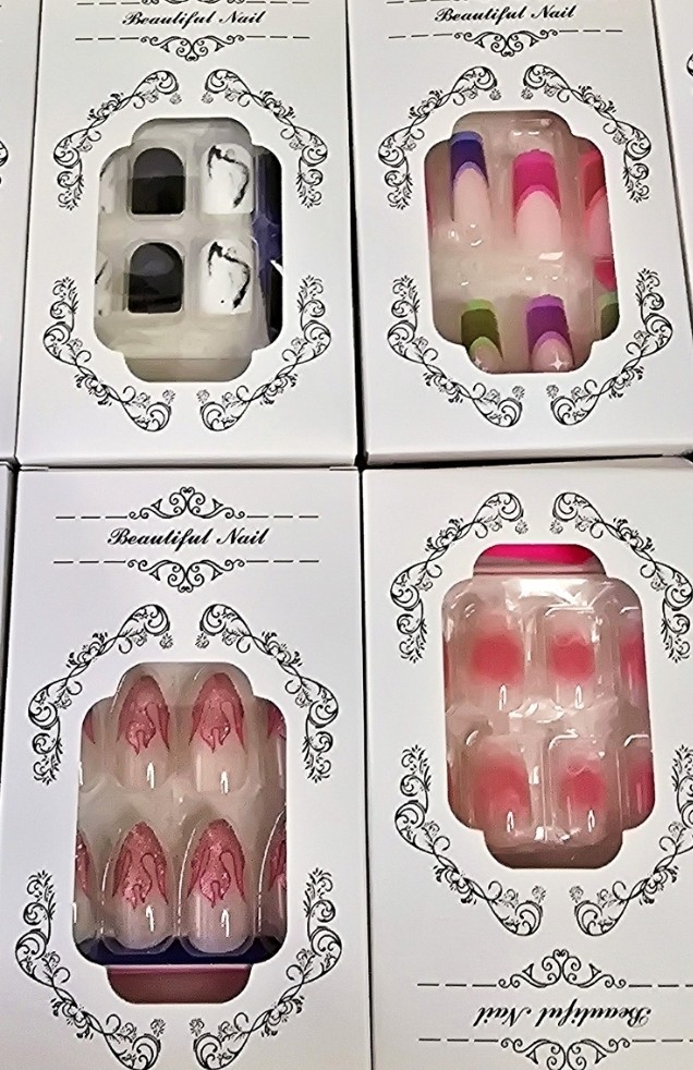 Mixed Bundle Press On Nails 10 Set Of 24 , Medium Size , Almond, Square