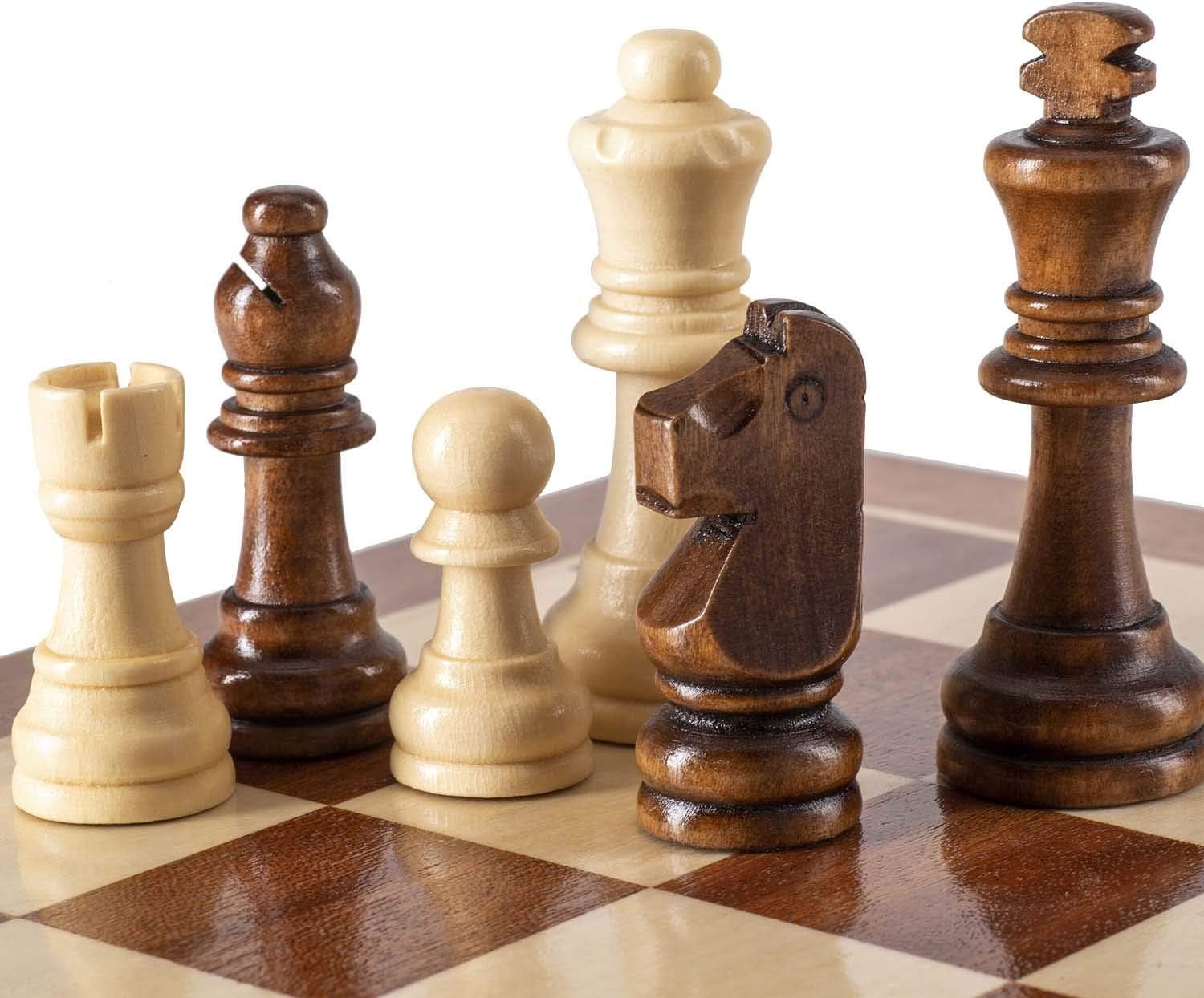 AMEROUS Wooden Chess Pieces Only, Staunton Style Wood Chessmen with 3.15″…
