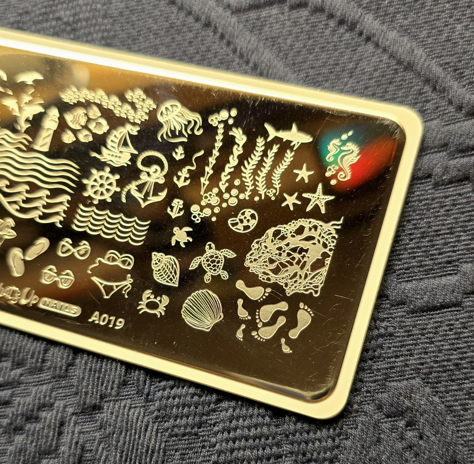 Whats Up Nails A019 Beach Mode Nail Stamp Plate Sea Turtle Anchor Sailor Dolphin