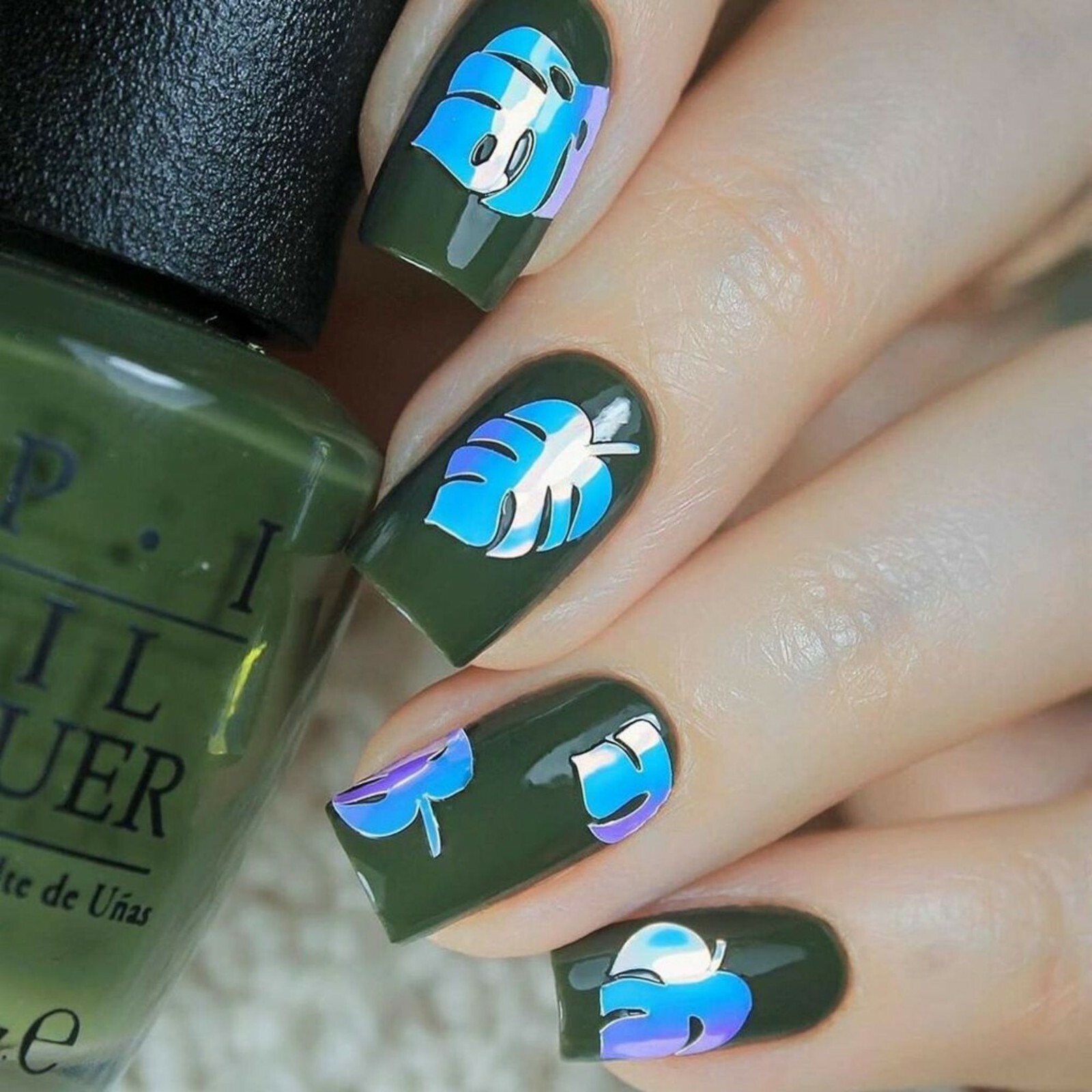 Botanical Garden Stickers (Blue) – Daily Charme Collaboration, Nail Stickers