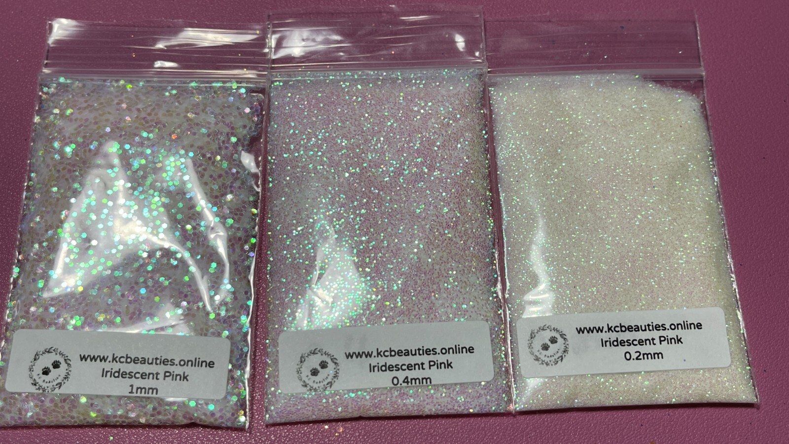 Iridescent White Pink 1MM Fine Glitter for nail acrylic gel craft US Seller 5g