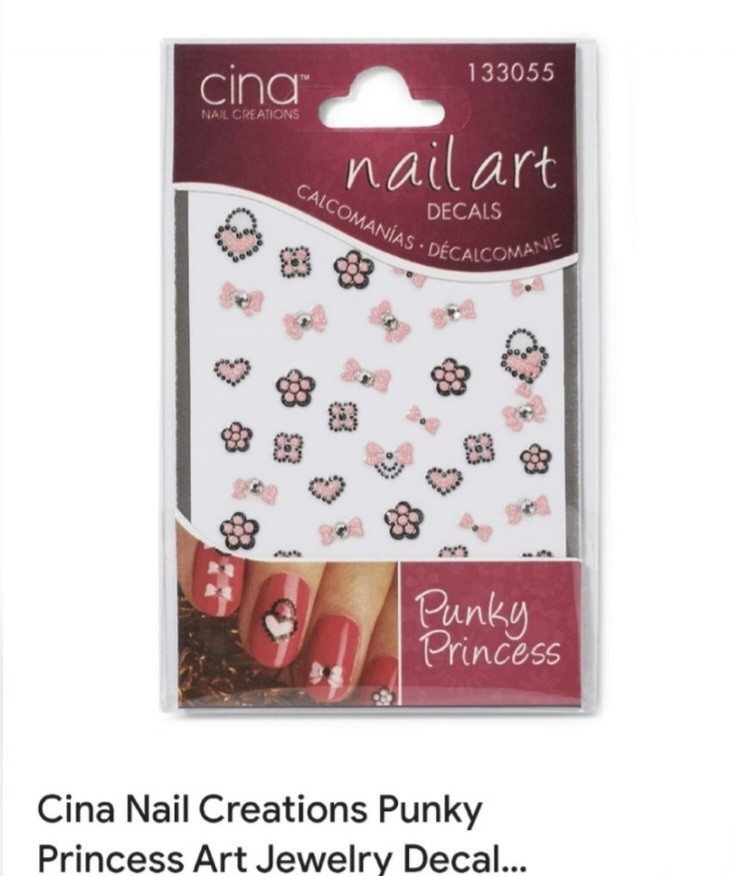 NWT CINA Nail Art Decals N°133055 Punky Princess & N°133527 Lacy Love!