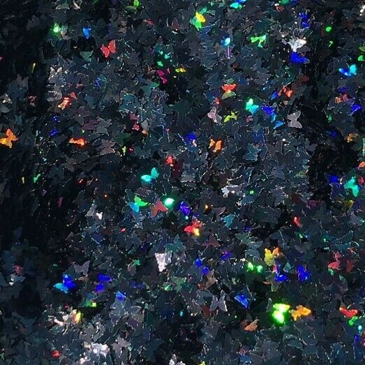 Solvent Resistant BUTTERFLY shape(BLACK METAL)Glitter-Nail Art Face Crafts 1TBsp