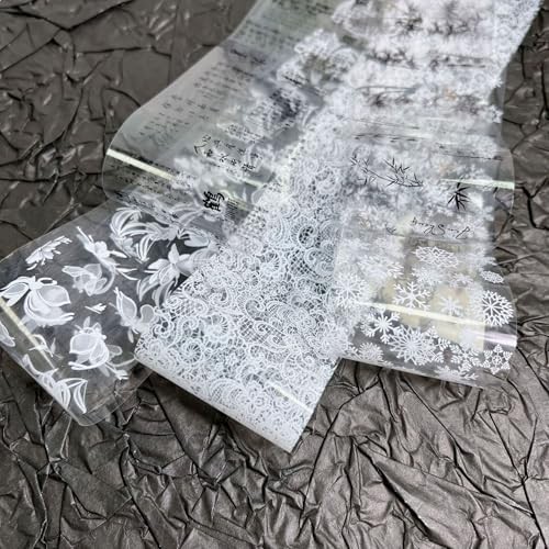 10 Rolls Nail Foil, Lace Flower Snake Print Metallic Foils for Nails Style 1