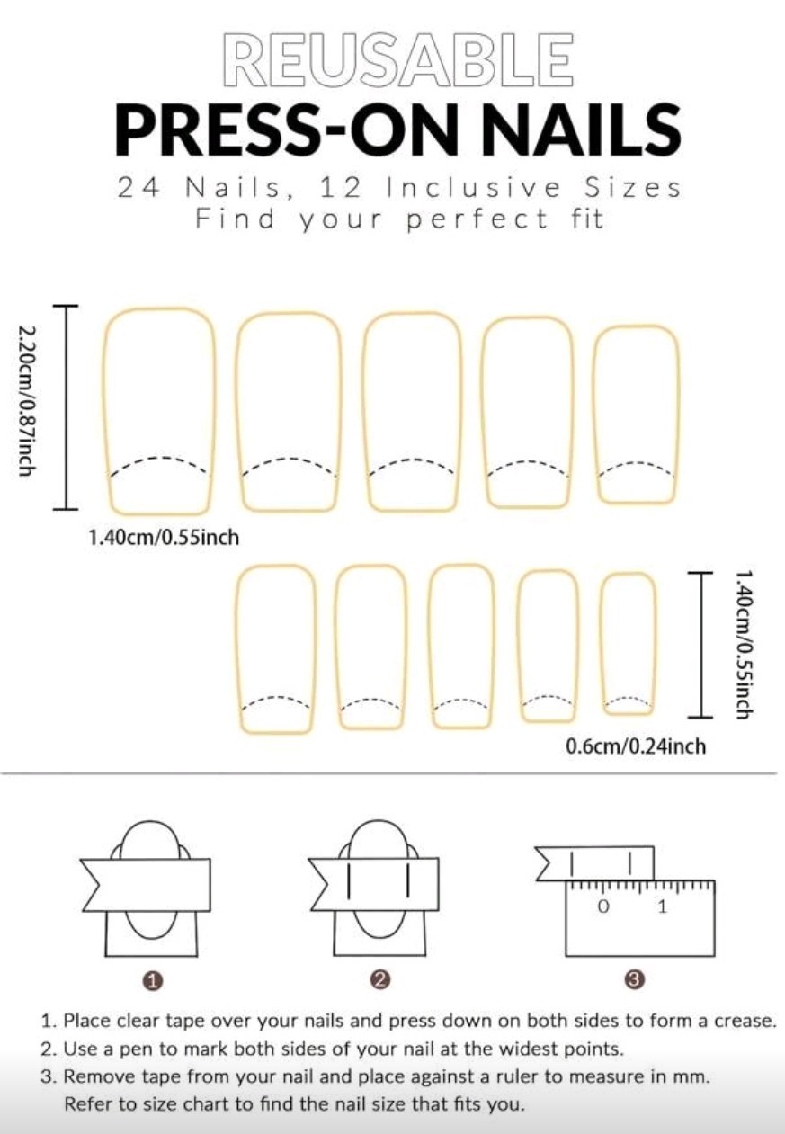 Press-On Nails Gray-Blue French Styled Ombre Medium/Long Coffin Shaped