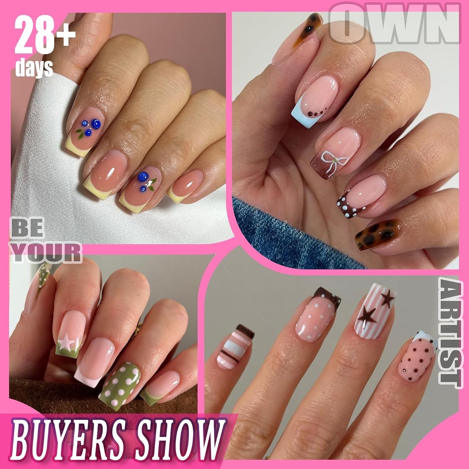 Nail Tips Square 504PCS Short Square Nail Tips Pre Etched | Gel Fake Nails Ti…