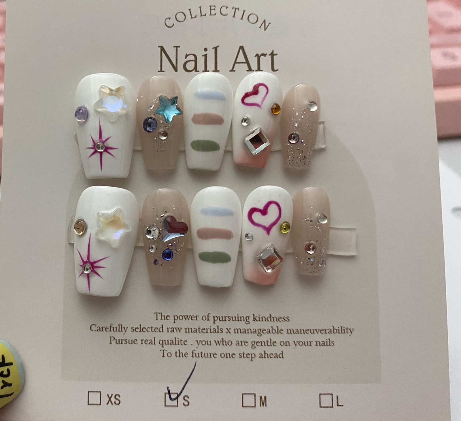 Shine Like Star – Custom Gel Press on Nails fake nails Handmade 10 pc set SMALL