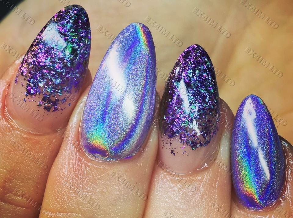 Chameleon Nail Flakes Multichrome Powder Colour Shifting Nails Rose Gold TREND