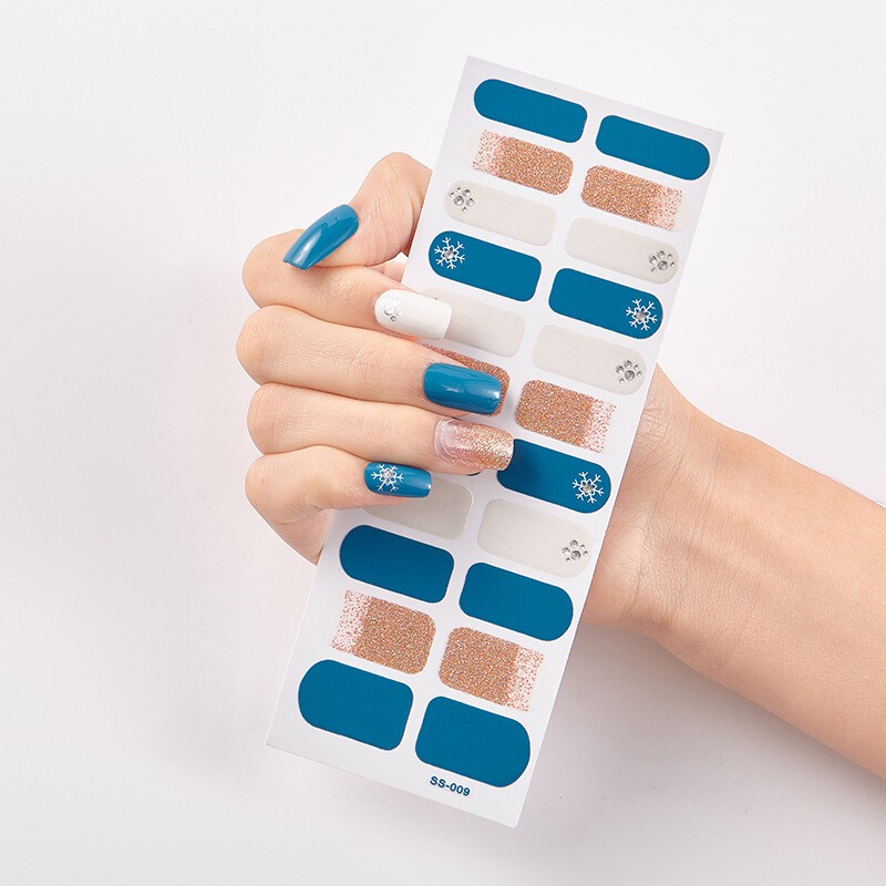 22Tips Nail Art Stickers Self-Adhesive DIY Stylish Nail Wraps Full Cover Sticker