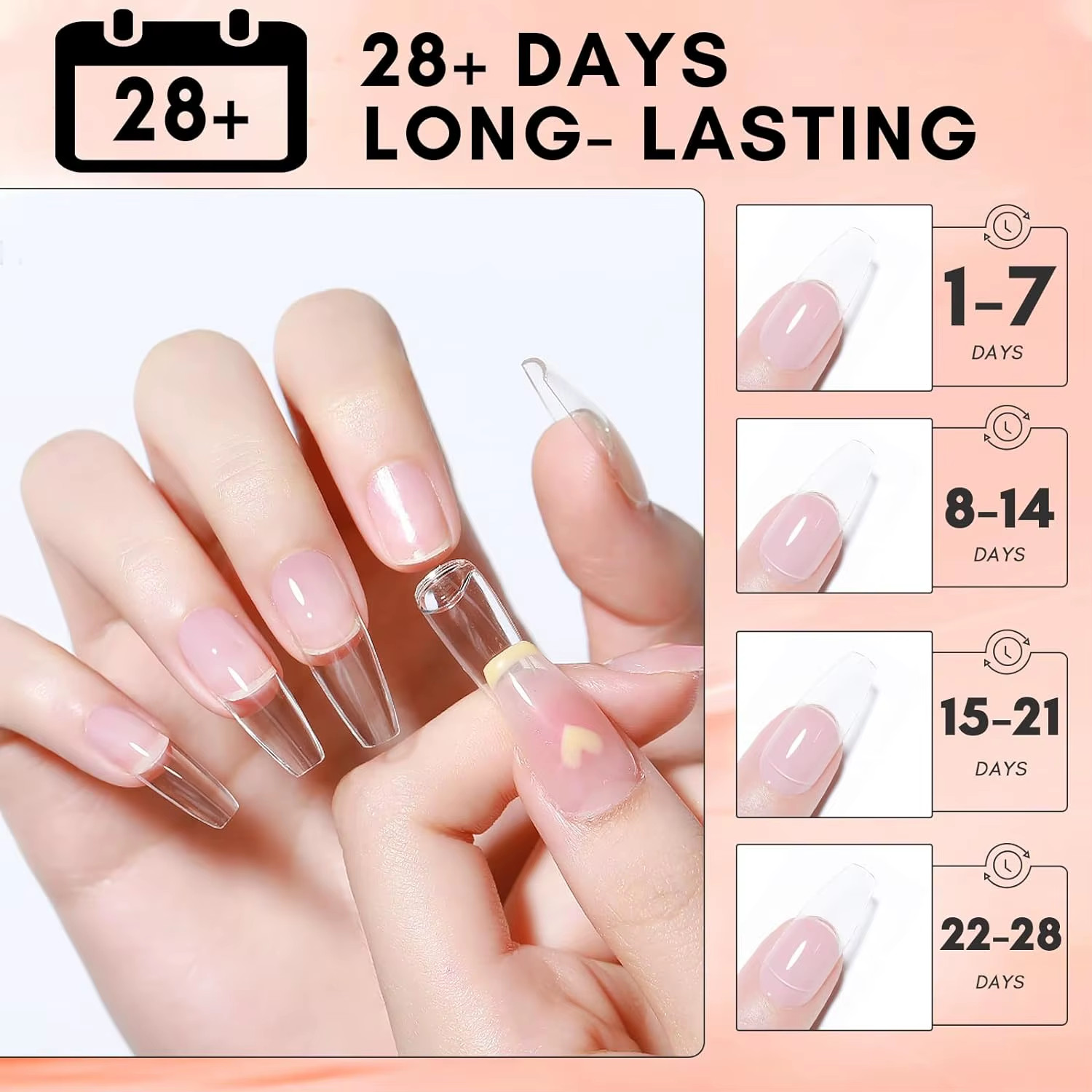 Solid Nail Gel for Acrylic Nail Tips Glue Gel Curing Needed UV Cured for Press o