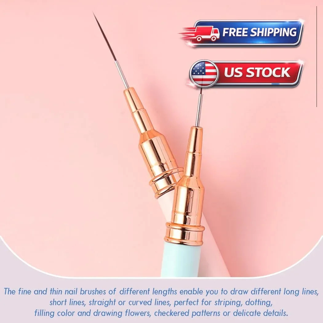 5pcs Nail Art Liner Brush Pen Set Elongated Striping Drawing Professional Tools