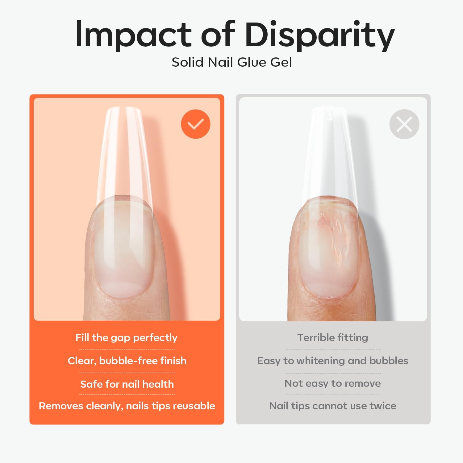 Solid Nail Glue Gel for Acrylic Nails Tips, 30g False Nails Gel Glue LongLast…