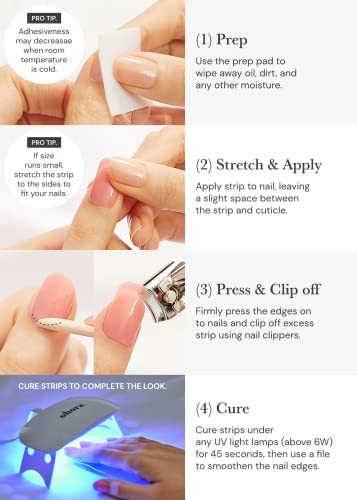 Semi Cured Gel Nail Strips (N Bare Apricot) – Nude, Solid, Works with Any