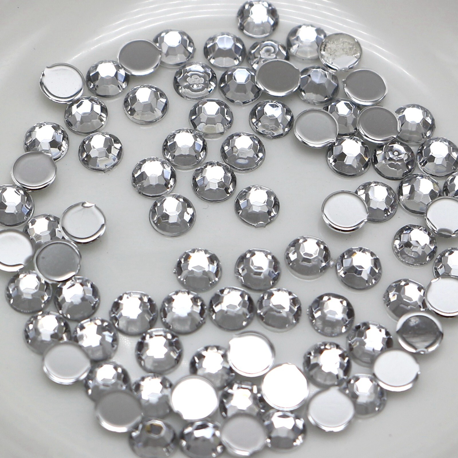 2000 Clear Crystal Acrylic Round Faceted Flatback Rhinestone Gem 4mm SS16 Nail