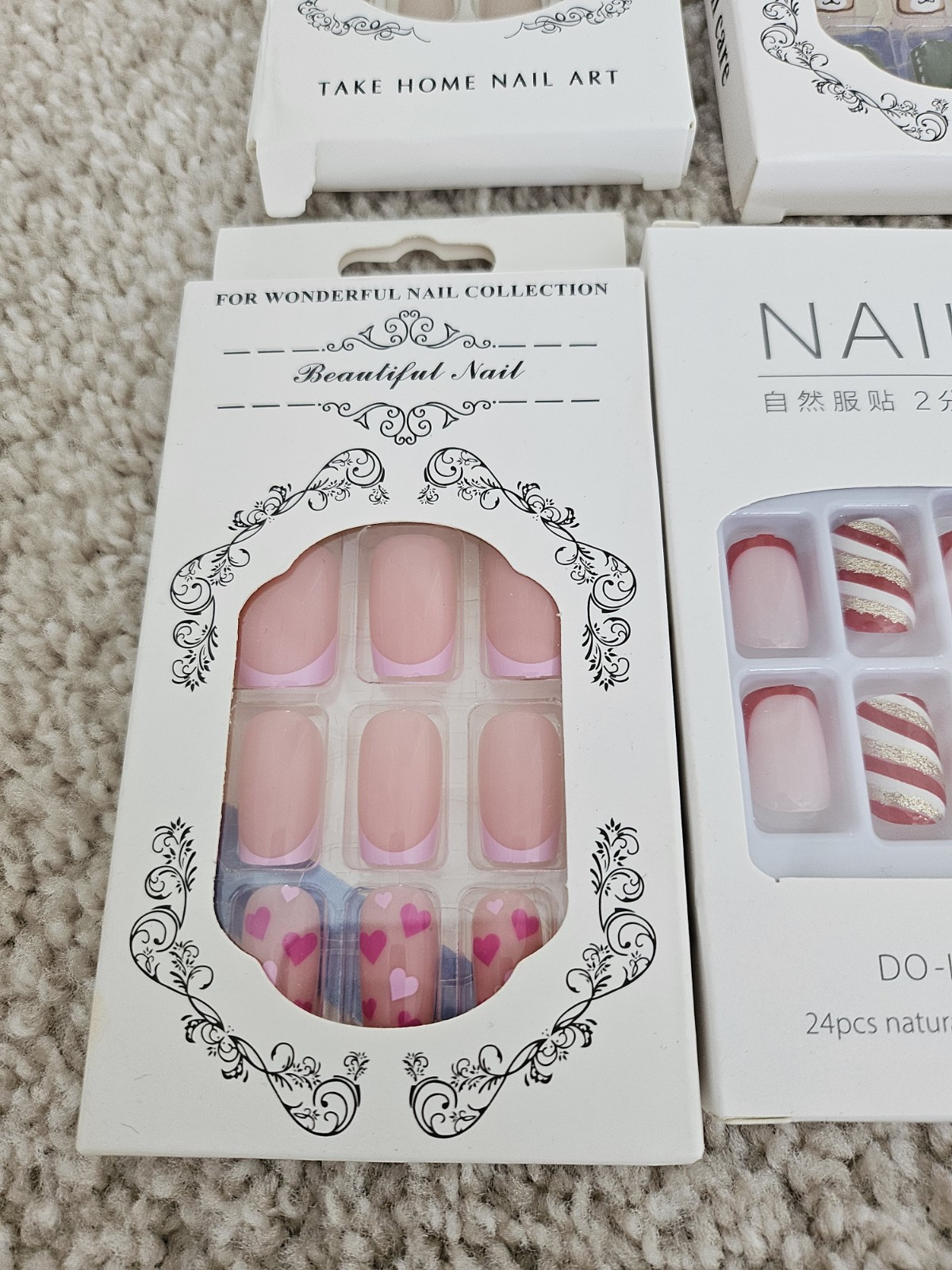 Lot Of 22 False Nail Sets (21 hands, 1 toes)