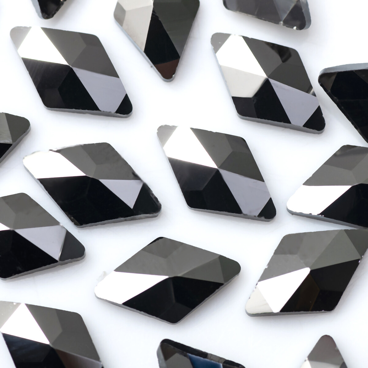 Rhombus 6x10mm Colorful Nail Art Rhinestones Non Hotfix Flat Back Glass Beads