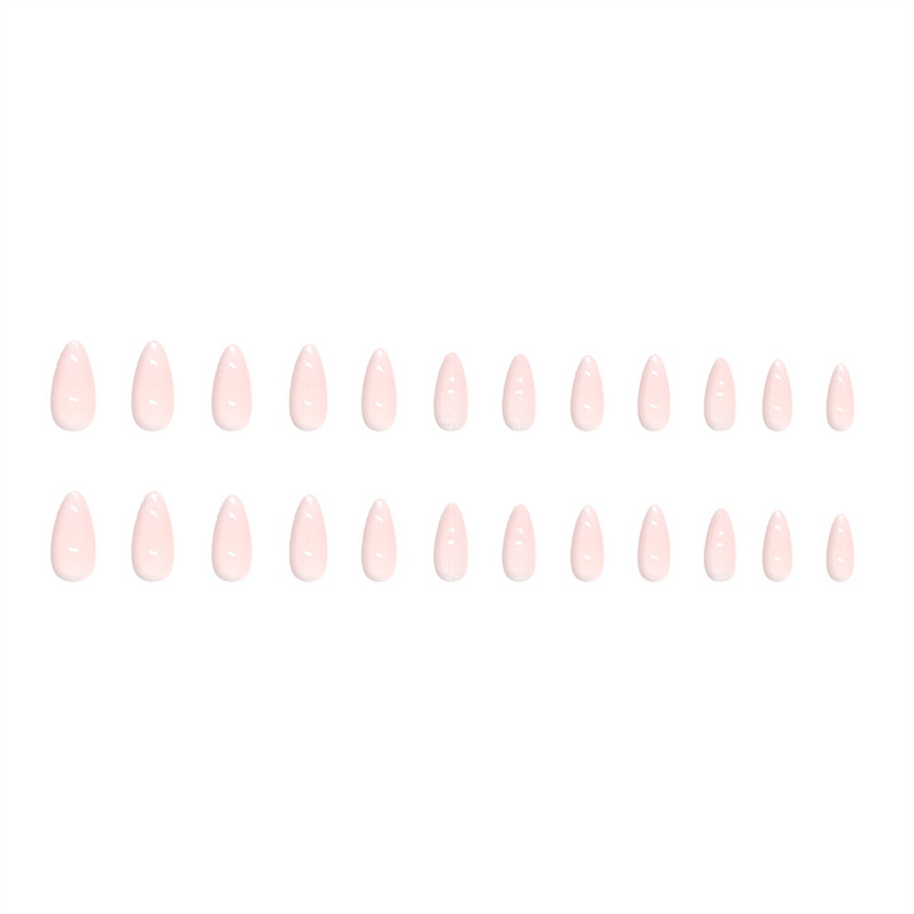 Almond Short False Nail French Gradient Press on Nails for Girls Nail Art 24pcs