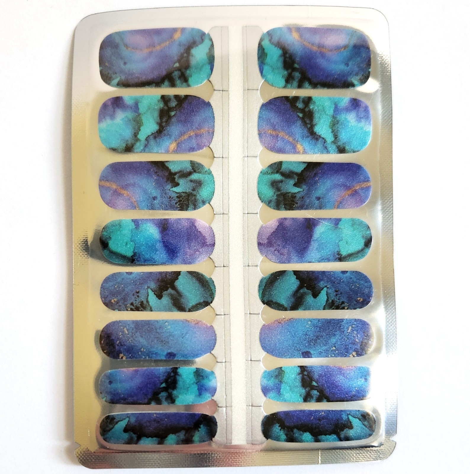 Blue Teal Marble Nail Wraps Nail Strips Ocean Stone Nail Stickers