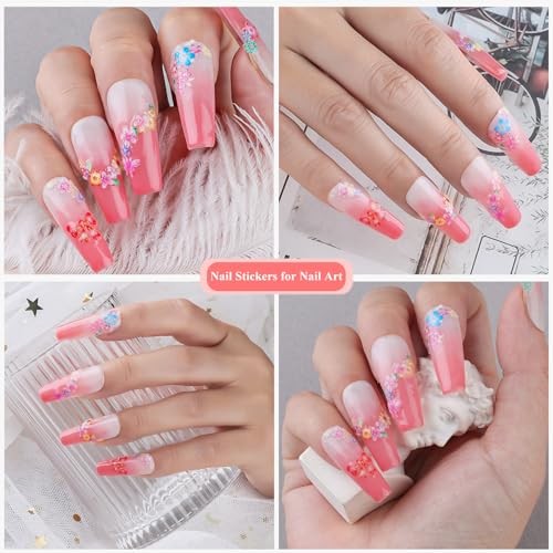 Flower Nail Art Stickers Decals, 30 Sheets Spring Floral Nail Decals Colorful