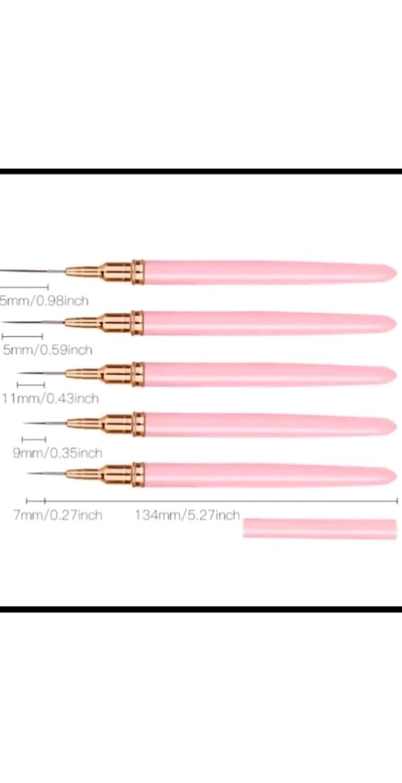 5-Piece Nail Art Liner Brushes Set – Nail Art Fine Brush Nail Dotting Drawing
