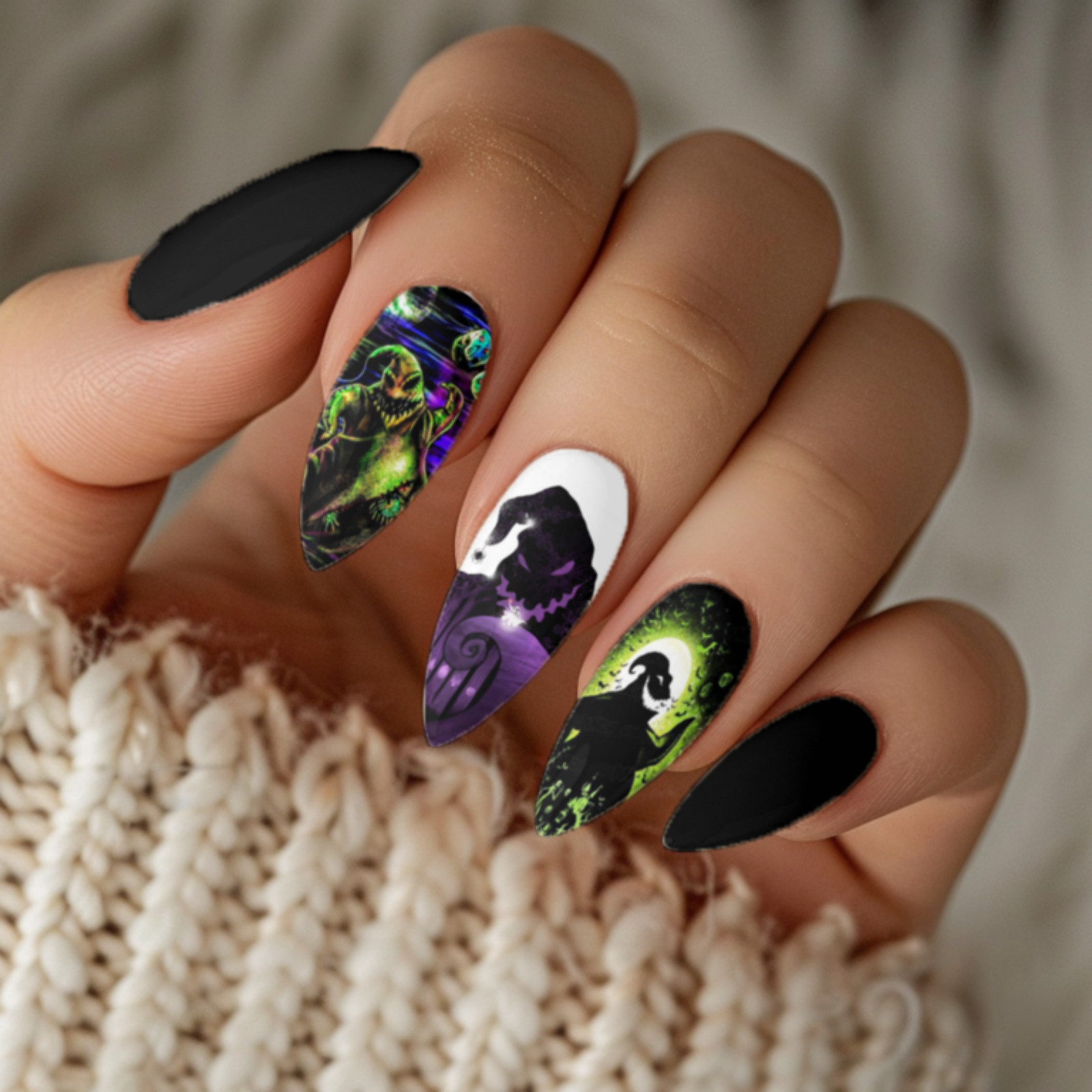 Nightmare Before Christmas Oogie Boogie Water Transfer Nail Decals