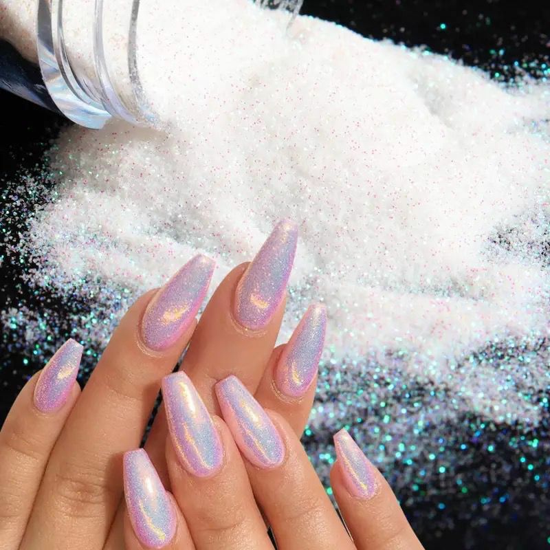 Nail Glitter Powder Mermaid Effect Colours Iridescent Craft Shimmer Unicorn