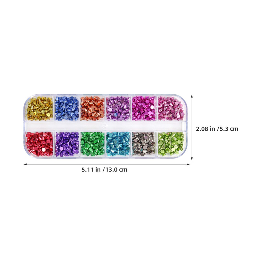 4 Boxes Nail Punk Art Metal Charms Manicure Accessories Tool