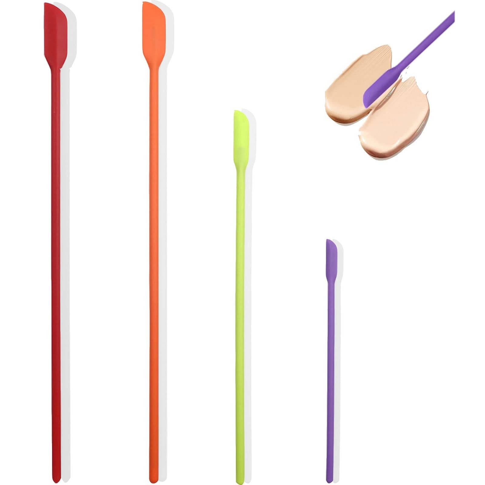 Beauty Spatula 4 PCS Makeup Spatula Mini Silicone for Cosmetics & Kitchen – 3…