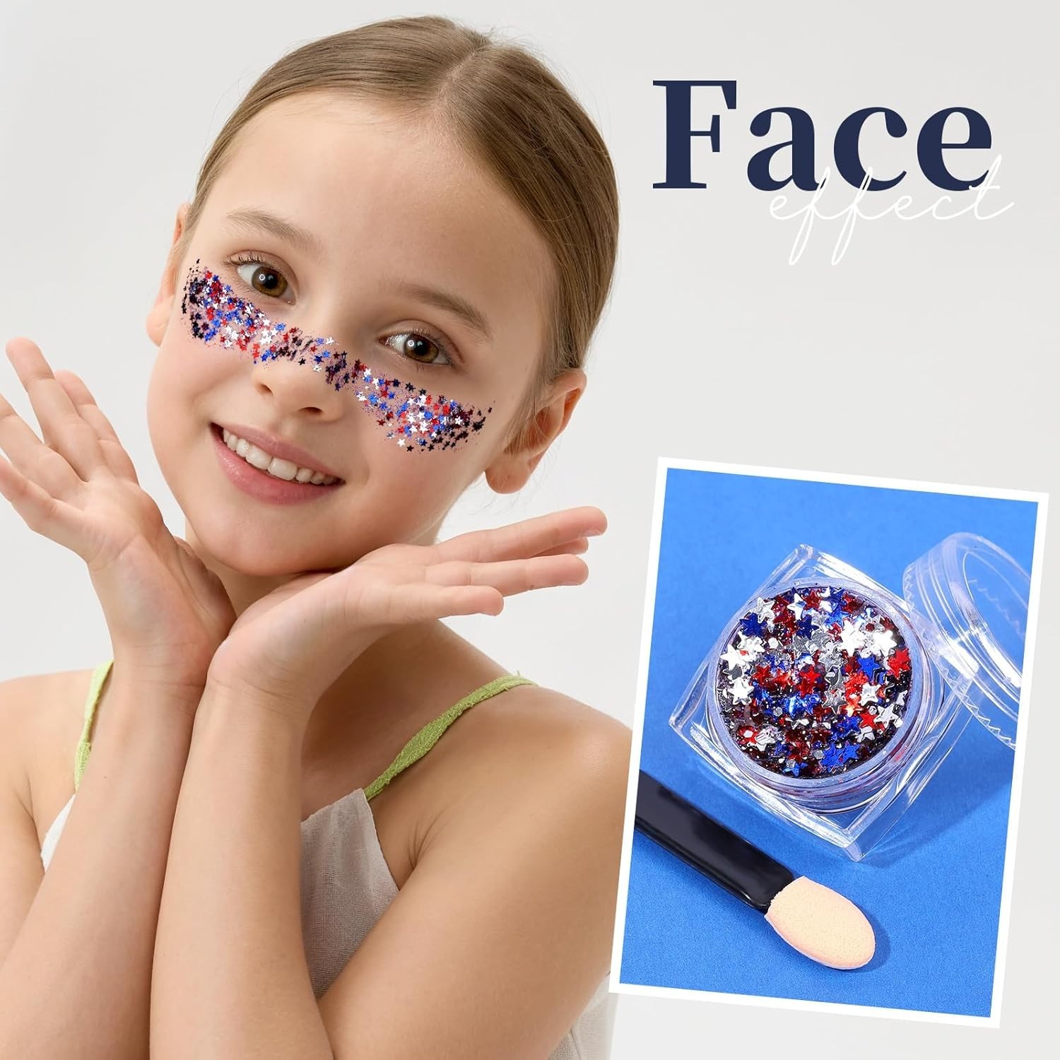 4th of July Hair & Body Glitter Gel – 6 Fun Shapes for Every Celebration