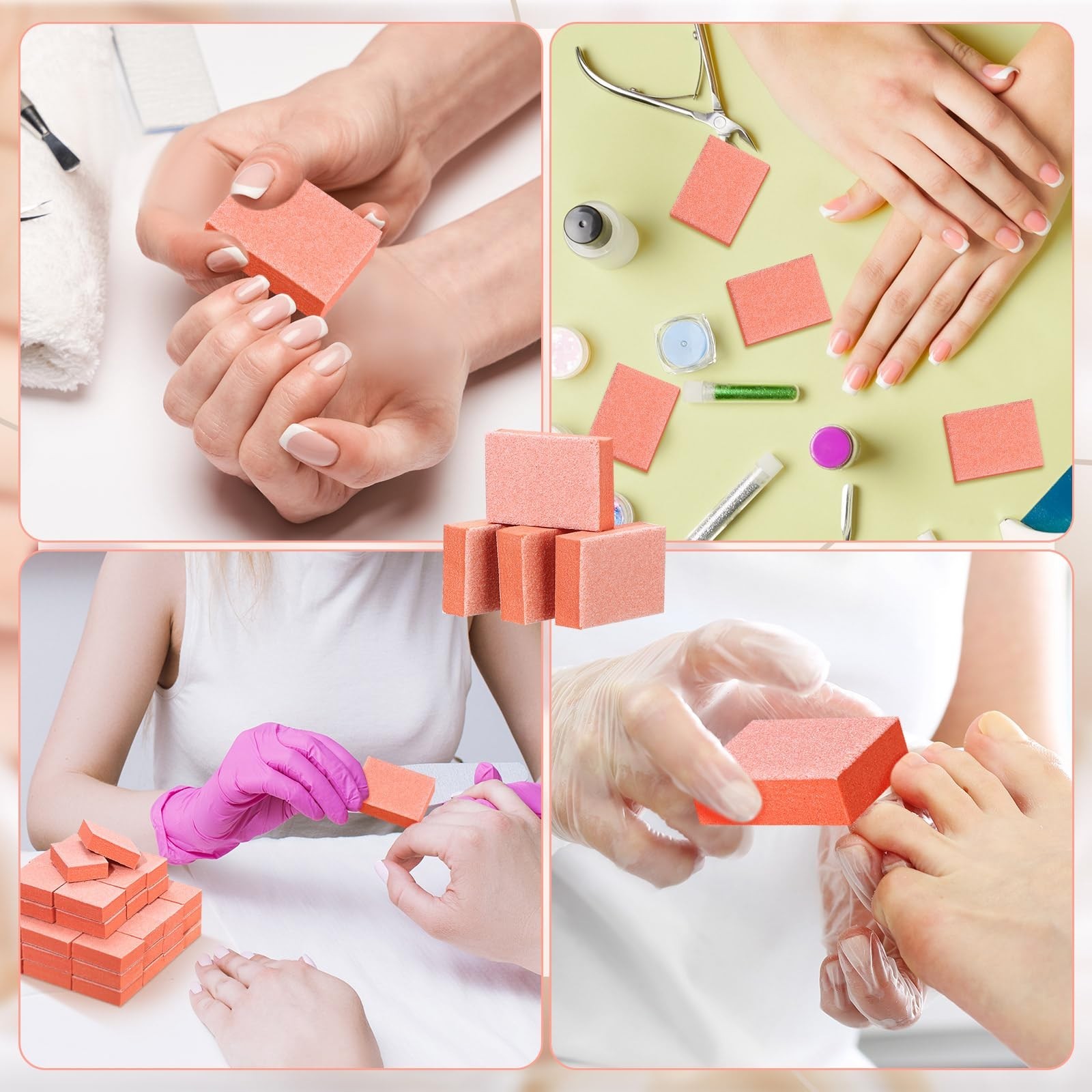 600 Mini Nail Buffer Blocks 80/100 Grit – 2 Sided Professional Nail Files for Ac