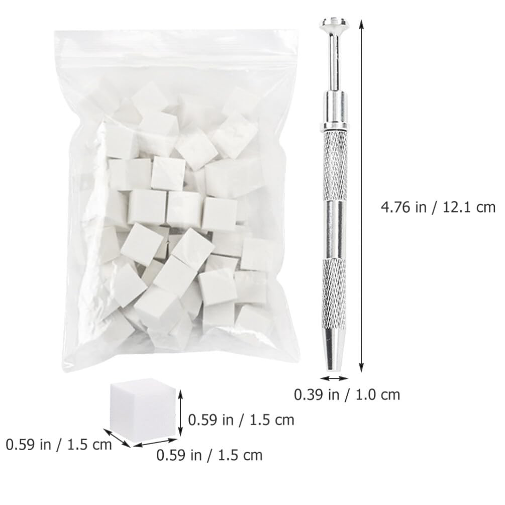 50Pcs Nail Art Soft Sponge With Versatile Portable Grabbing Pen