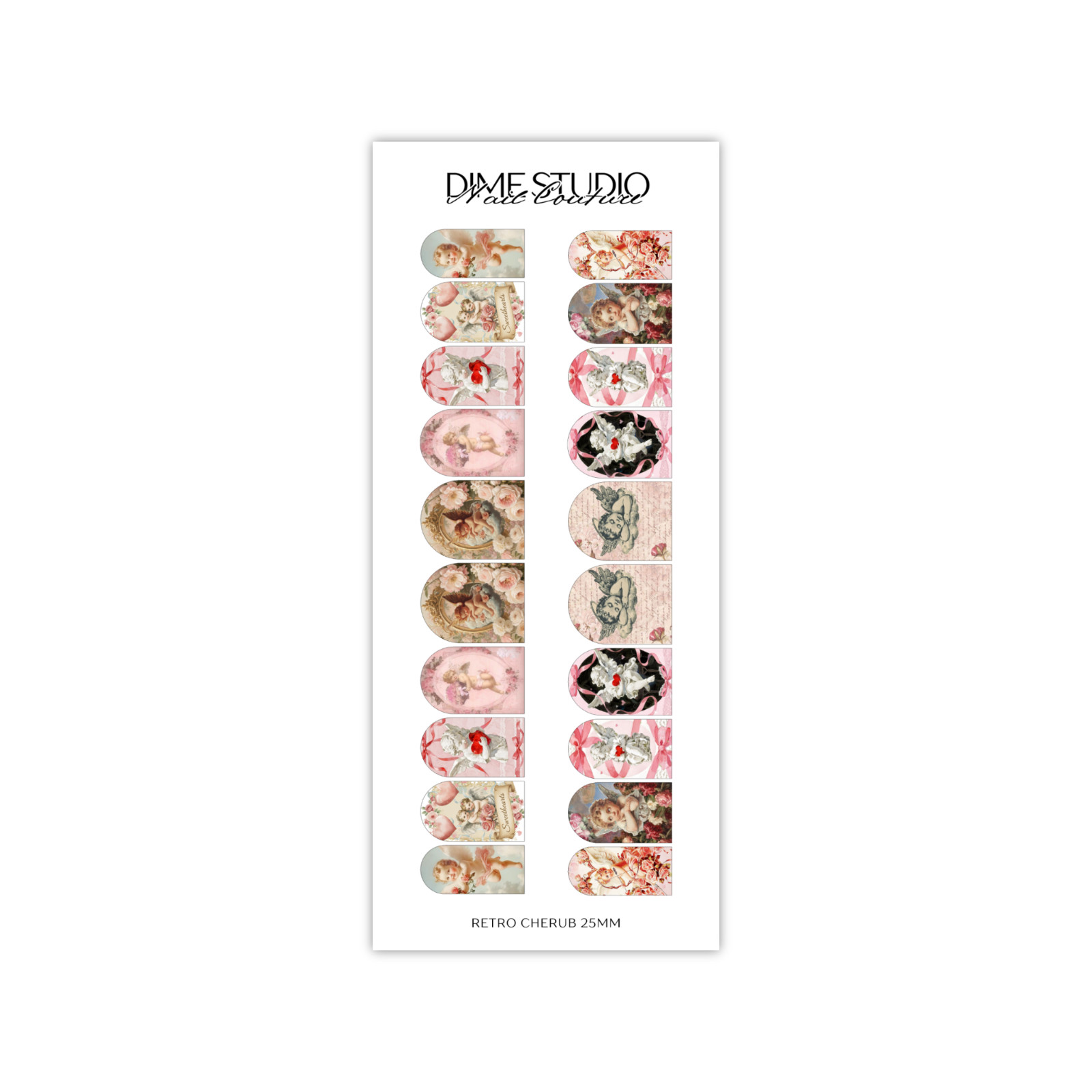 Victorian Cherub Valentines Day Nail Decals Water Transfer Manicure Accessories