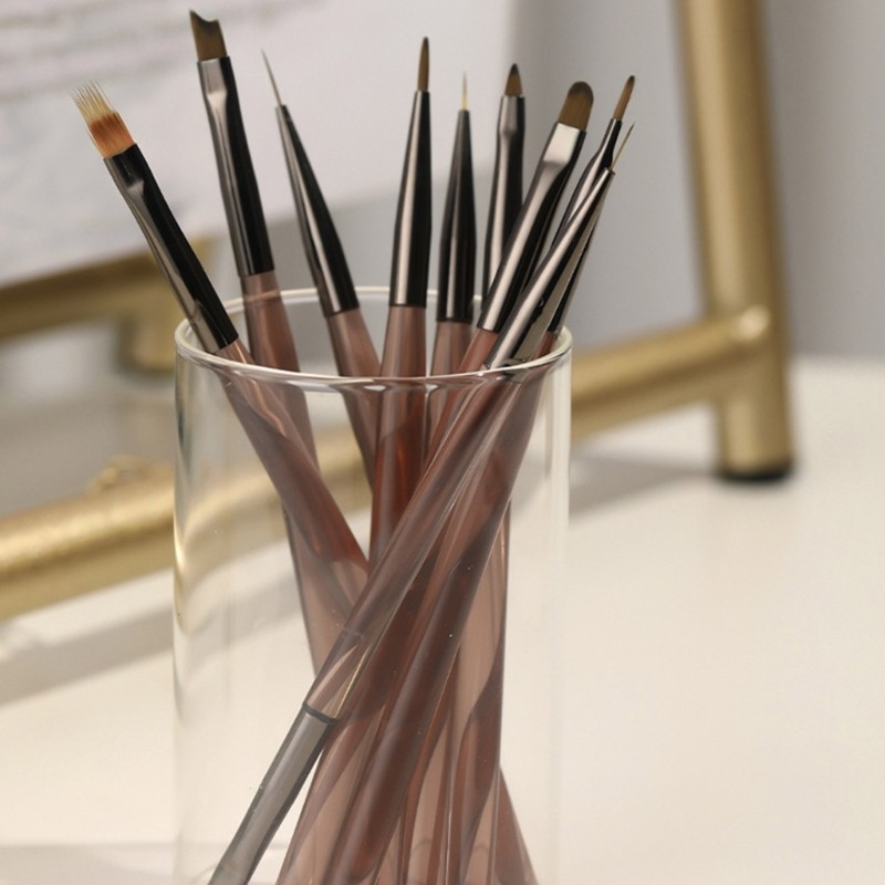 Professional Salon Nail Brush Collection 9Pcs Functional Beauty Tool for Artists