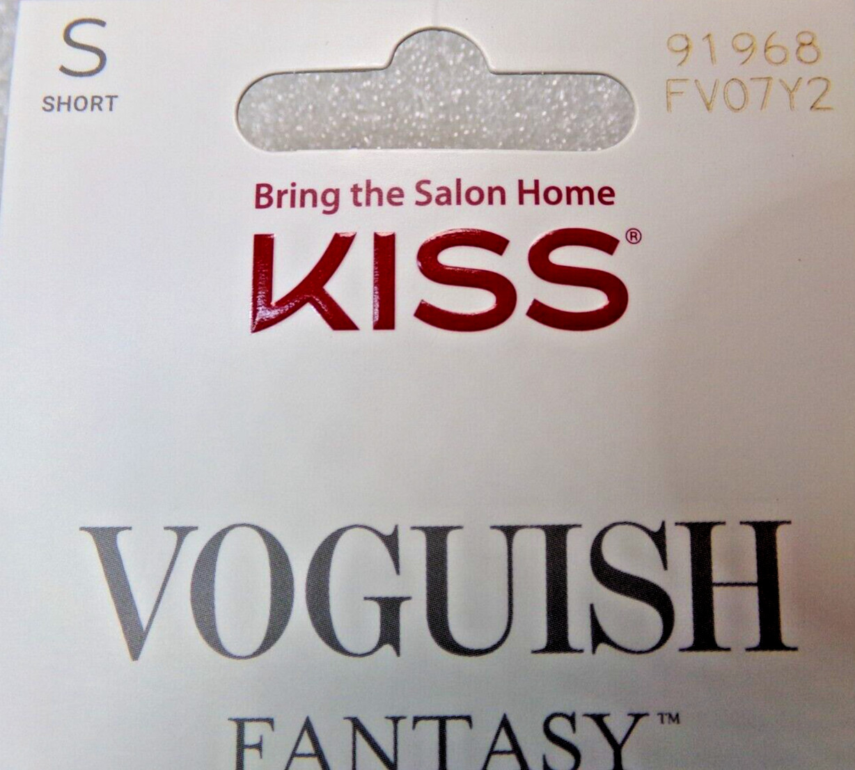 Kiss Voguish Fantasy, Glue On Nail Short Green with Flowers Coffin