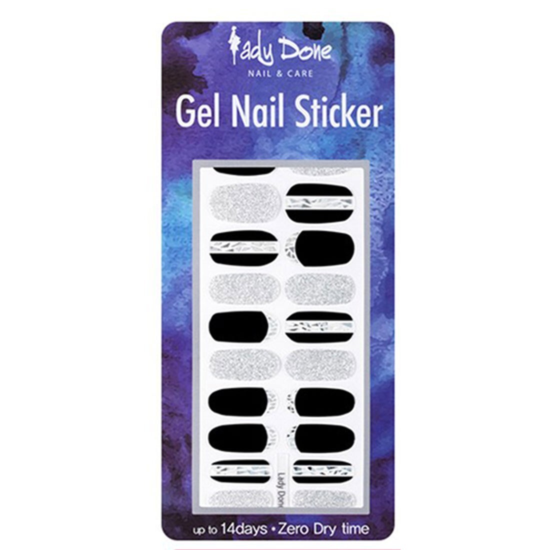 Black Silver Glitter Nail Art Stickers Korean Hologram Point Daily Design Trend
